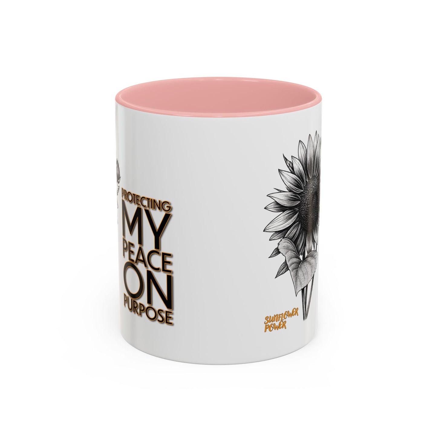 Sunflower Power Mug (11oz) - Protecting My Peace on Purpose
