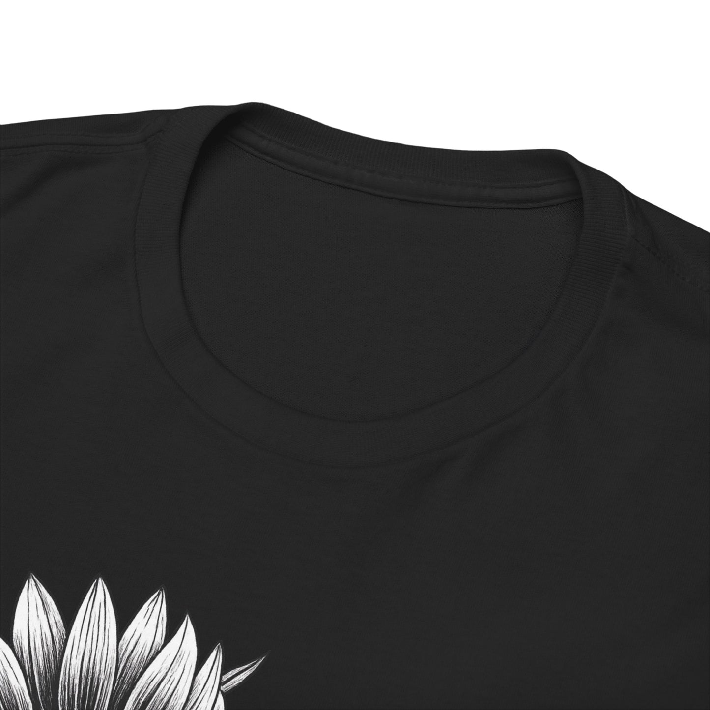 Sunflower Power Tee - Stay Rooted in Fertile Ground/Words In White
