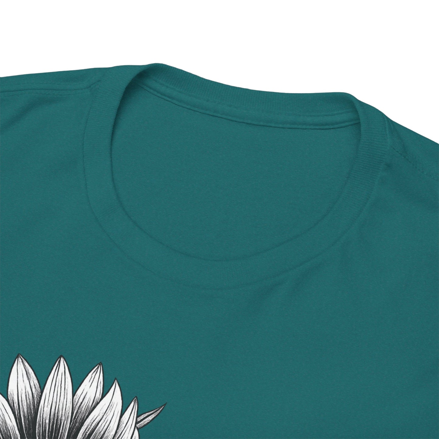 Sunflower Power Tee - Stay Rooted in Fertile Ground/Words In White