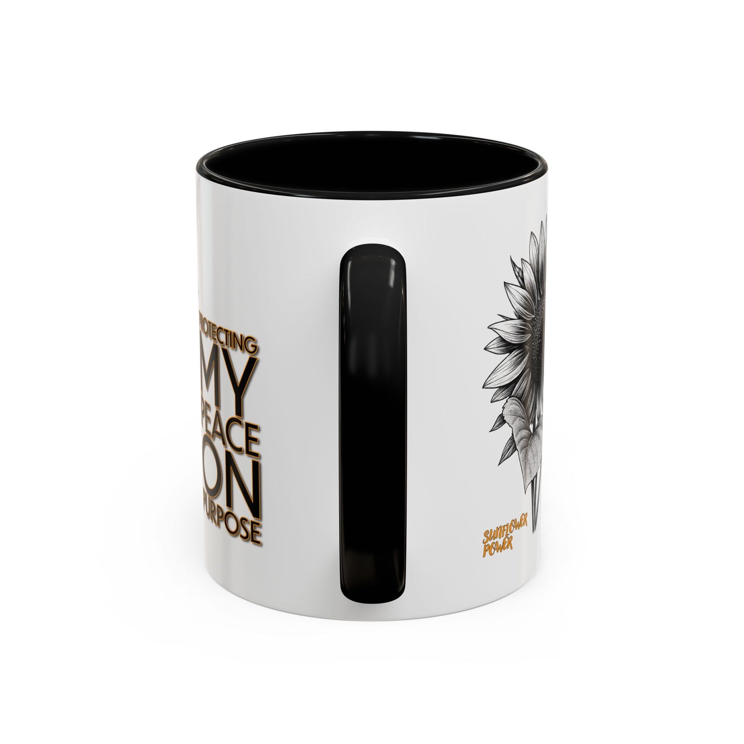 Sunflower Power Mug (11oz) - Protecting My Peace on Purpose