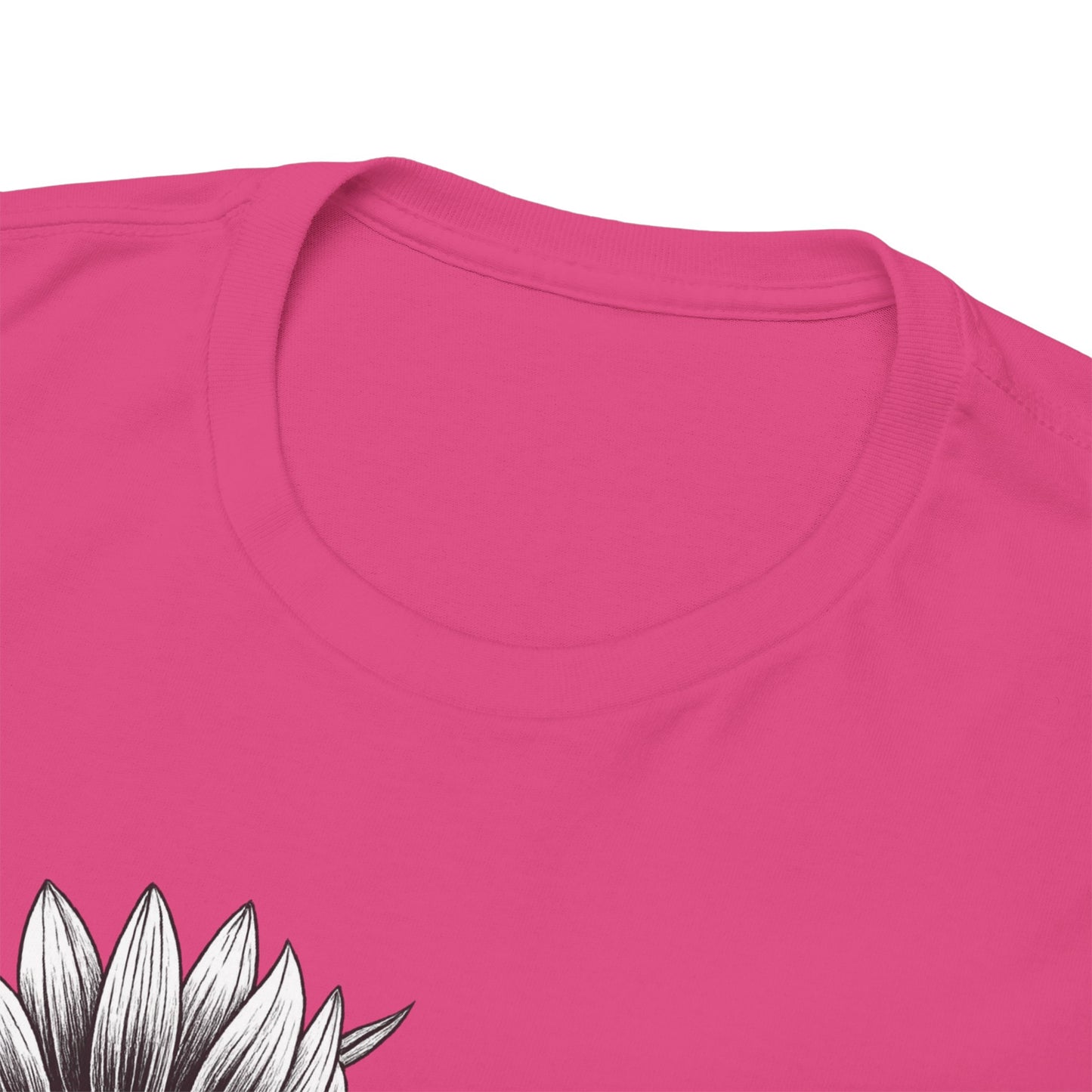 Sunflower Power Tee - Stay Rooted in Fertile Ground/Words In White
