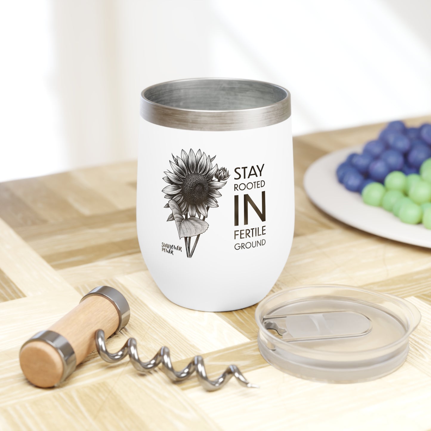 Stay Rooted Wine Tumbler – Sunflower Power Edition