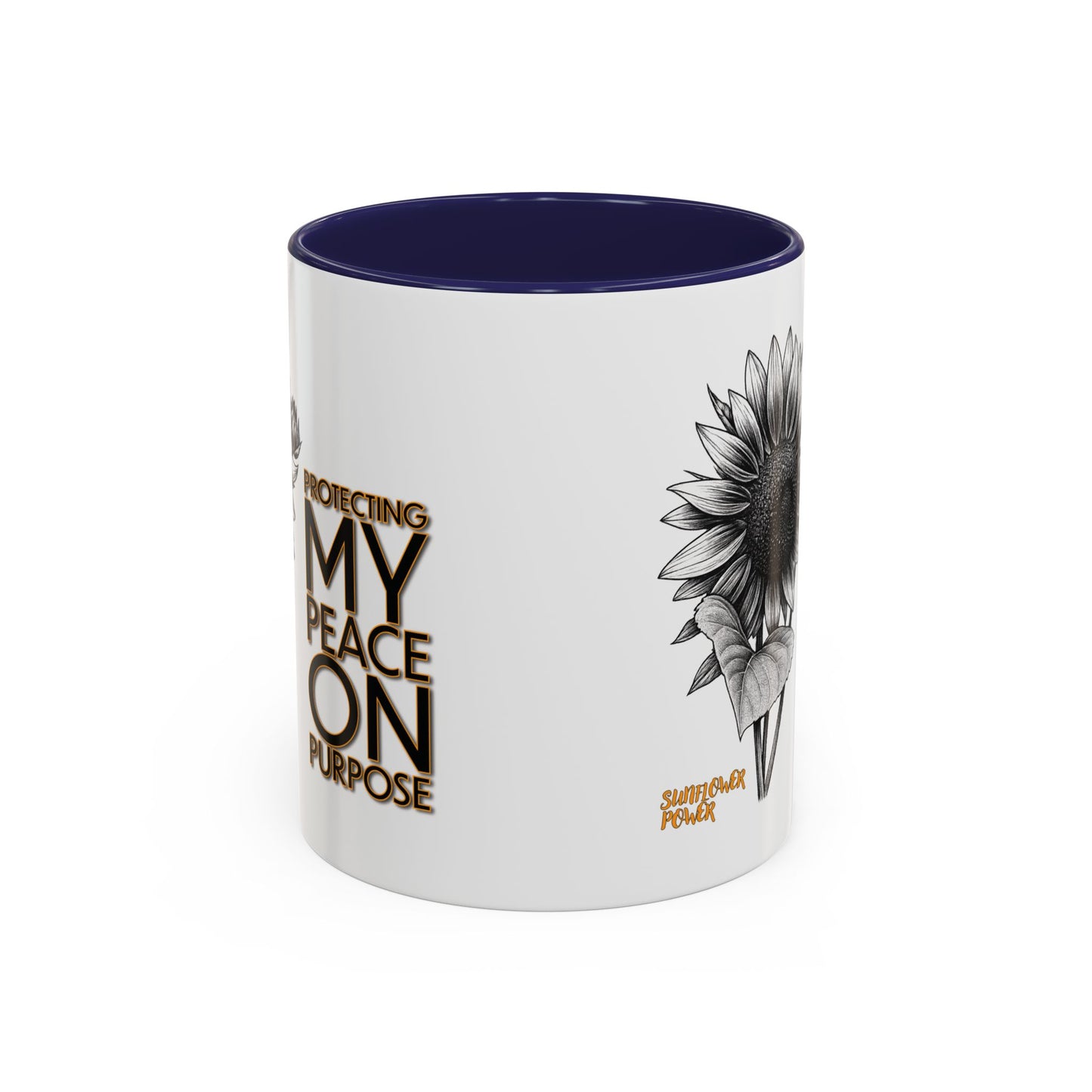 Sunflower Power Mug (11oz) - Protecting My Peace on Purpose