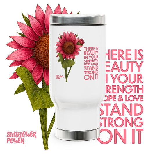 Sunflower Power - Stand Strong On It 14oz Travel Mug