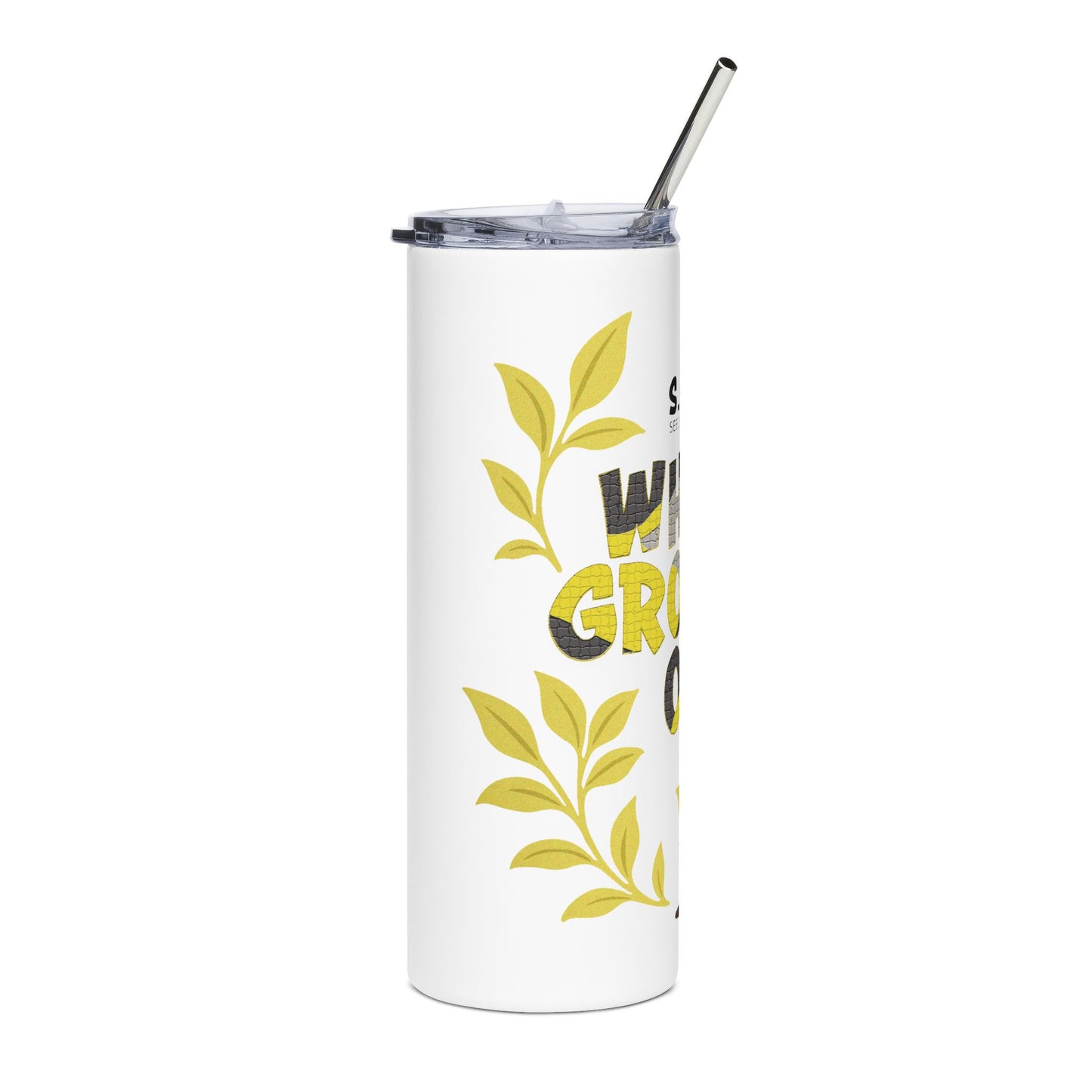 What's Growing On? - Yellow Camo 20oz Tumbler