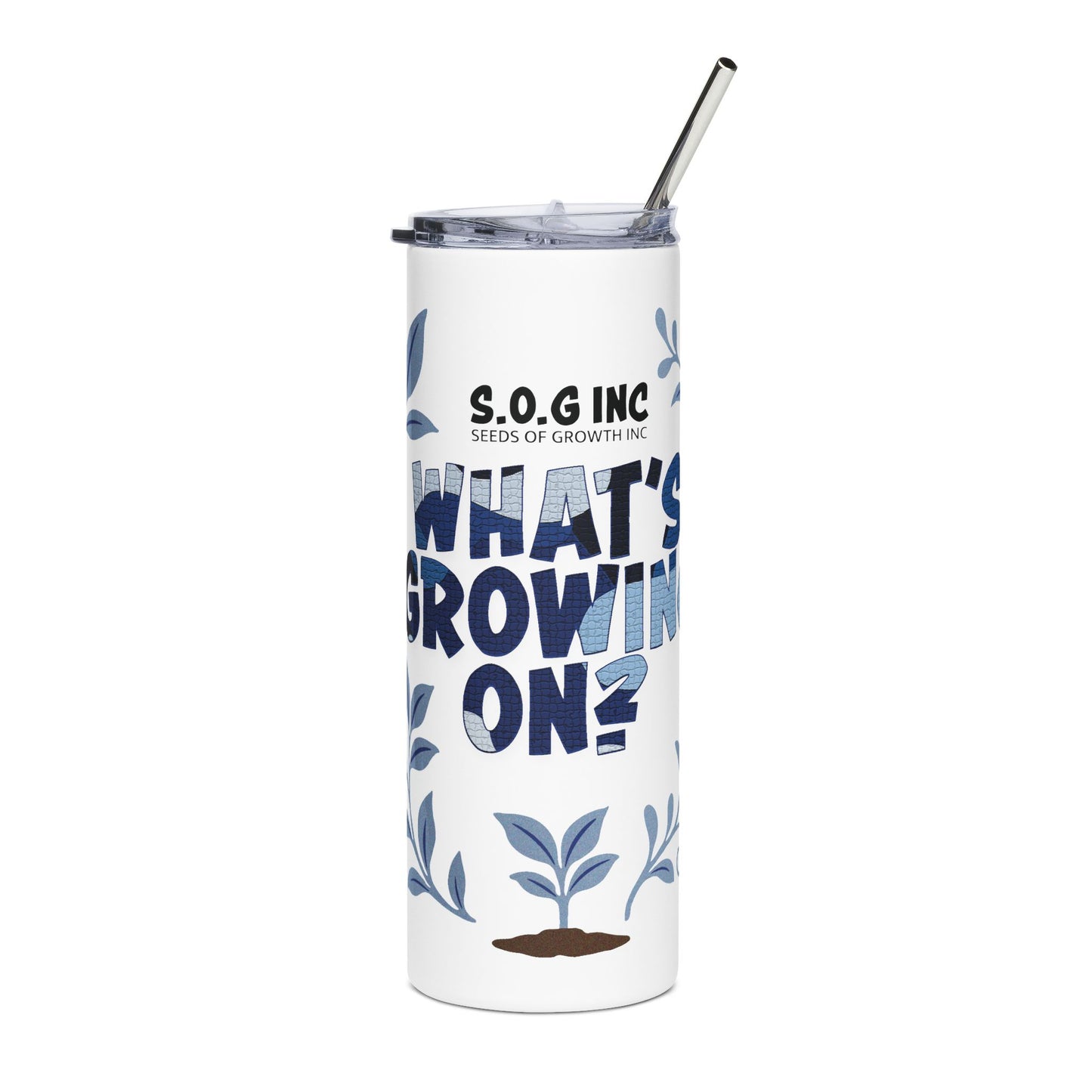What's Growing On? - Blue Camo 20oz Tumbler