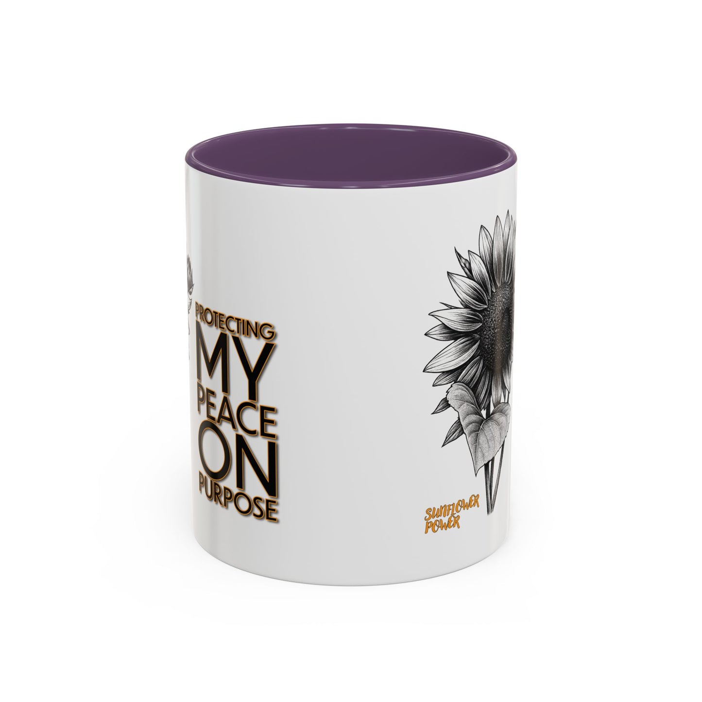 Sunflower Power Mug (11oz) - Protecting My Peace on Purpose