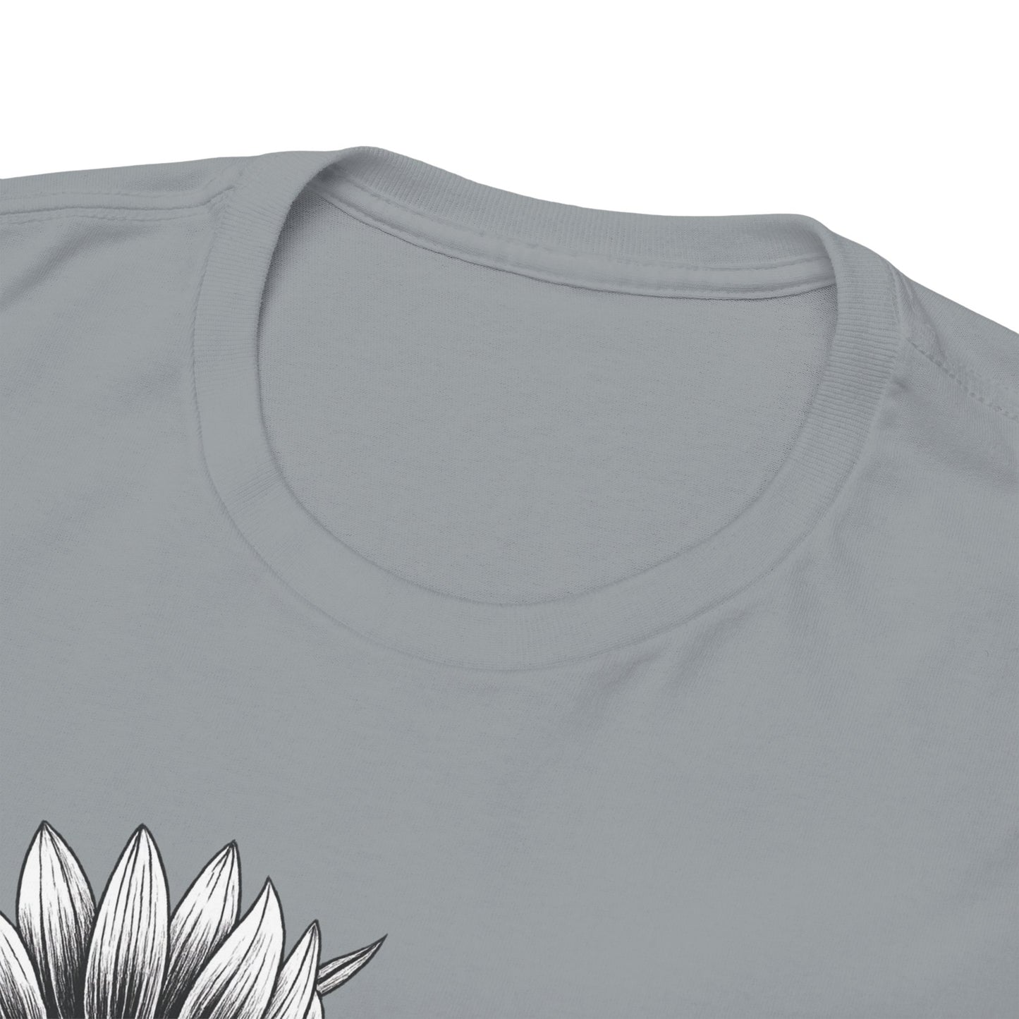 Sunflower Power Tee - Stay Rooted in Fertile Ground/Words In White