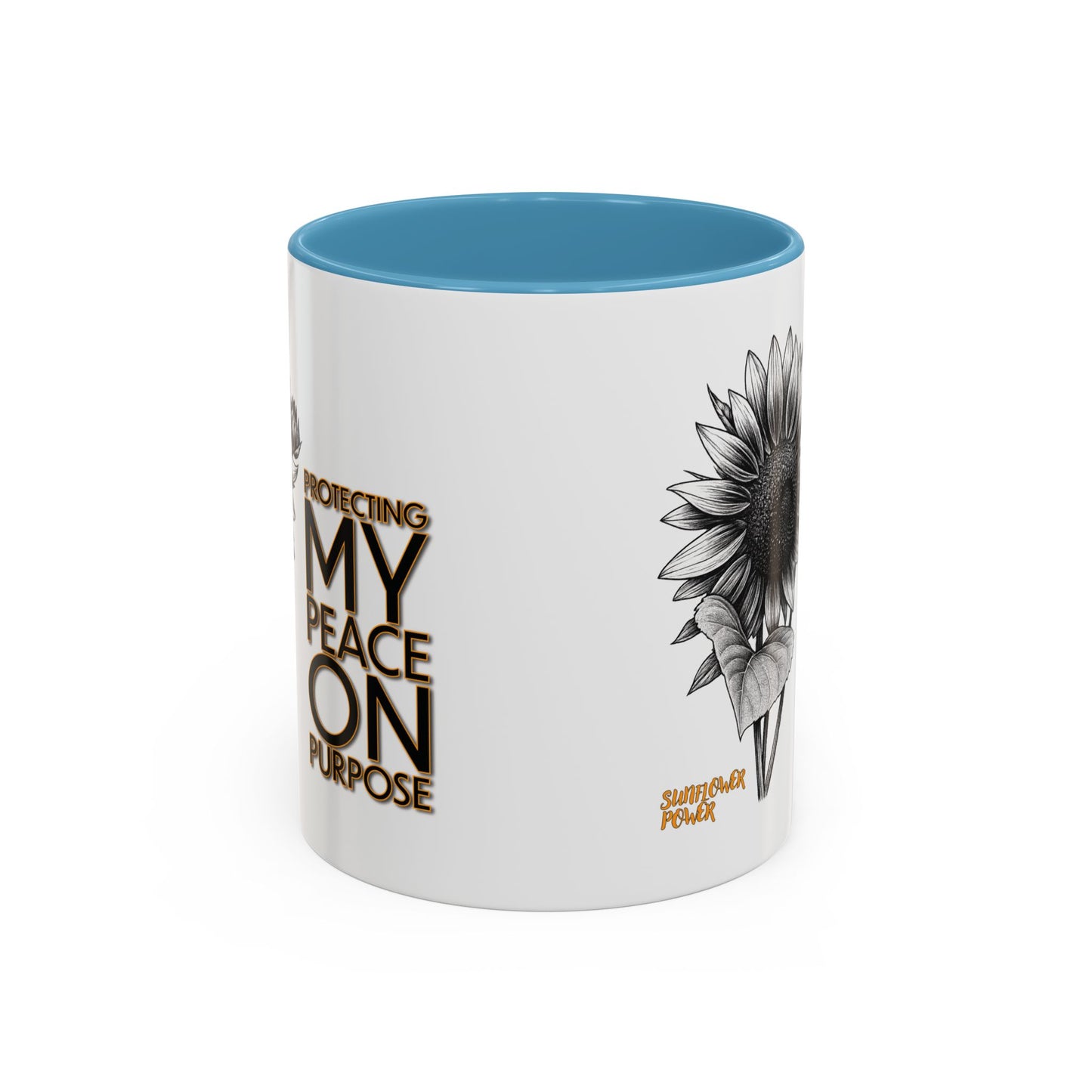 Sunflower Power Mug (11oz) - Protecting My Peace on Purpose