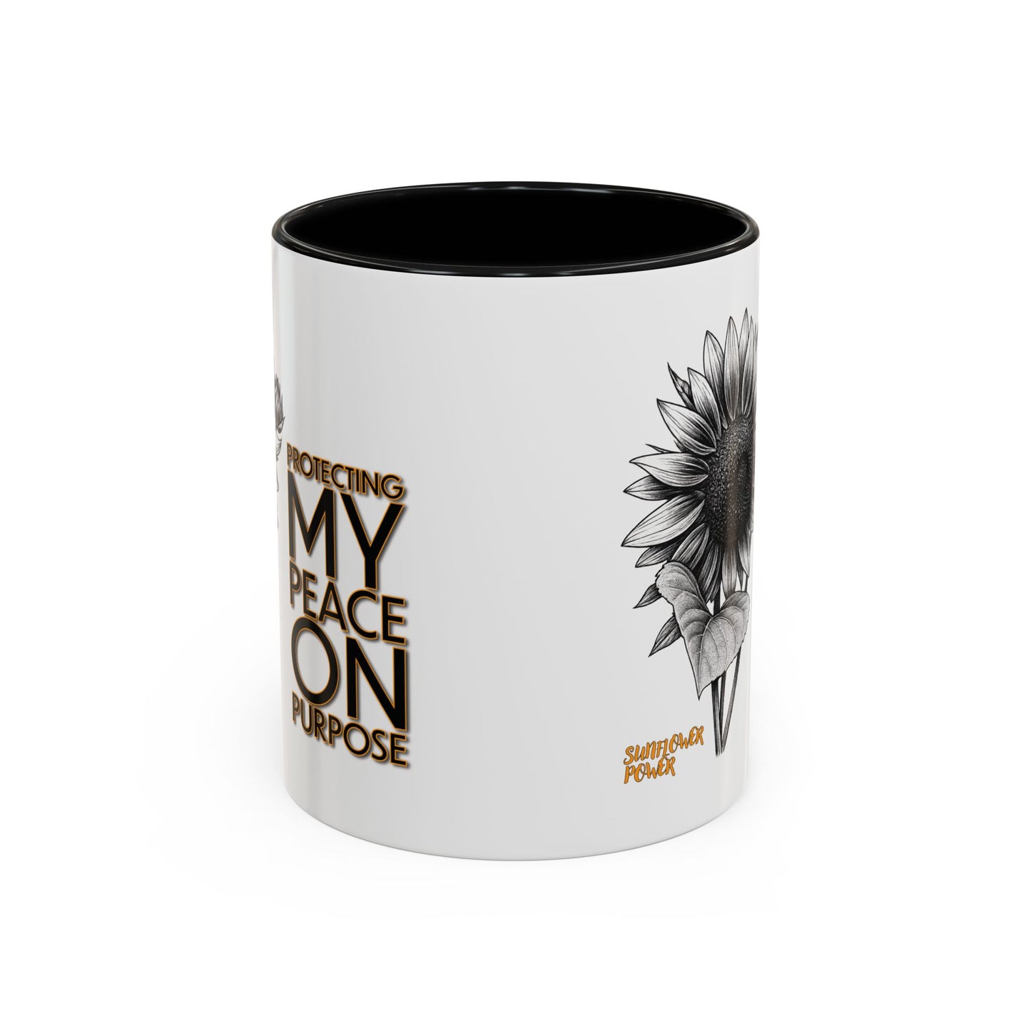 Sunflower Power Mug (11oz) - Protecting My Peace on Purpose