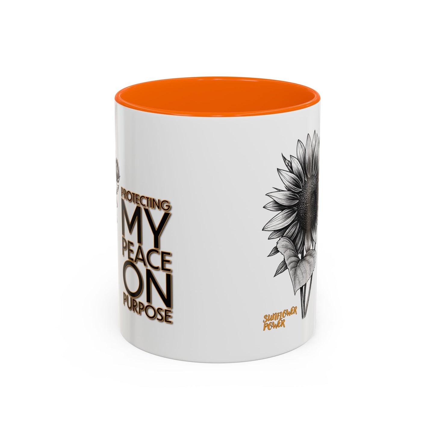 Sunflower Power Mug (11oz) - Protecting My Peace on Purpose