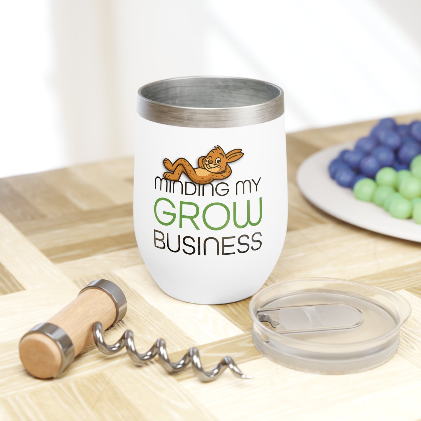 Minding My Grow Business (Nibbles) Wine Tumbler (12oz)