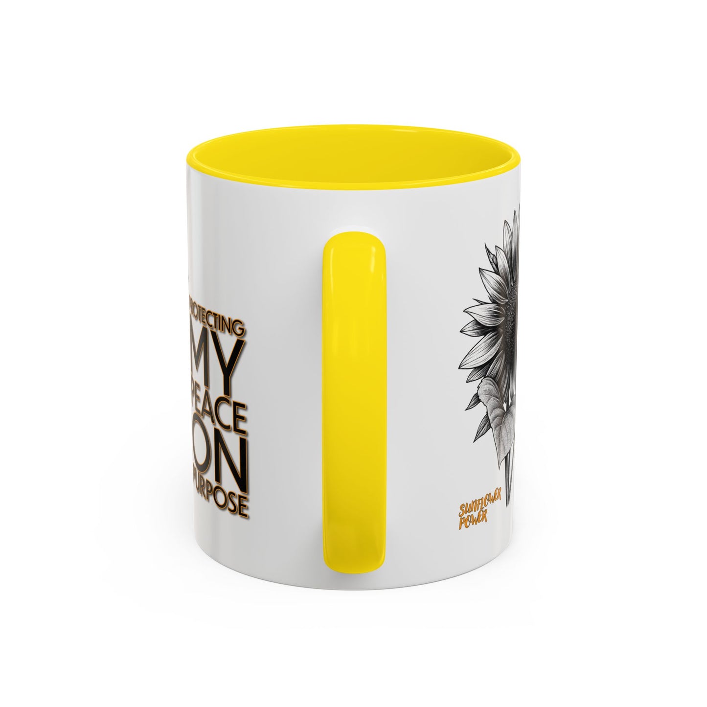 Sunflower Power Mug (11oz) - Protecting My Peace on Purpose