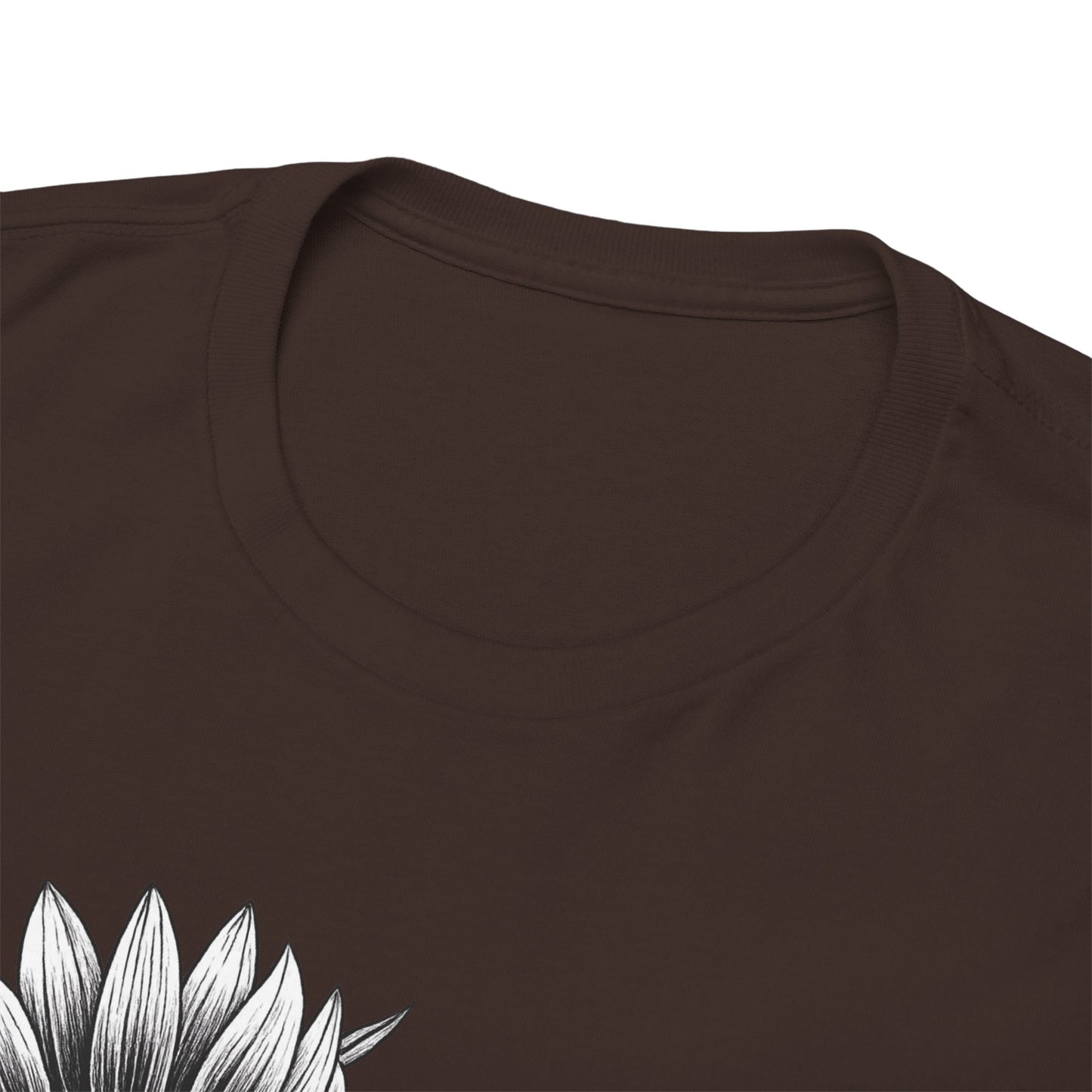 Sunflower Power Tee - Stay Rooted in Fertile Ground/Words In White