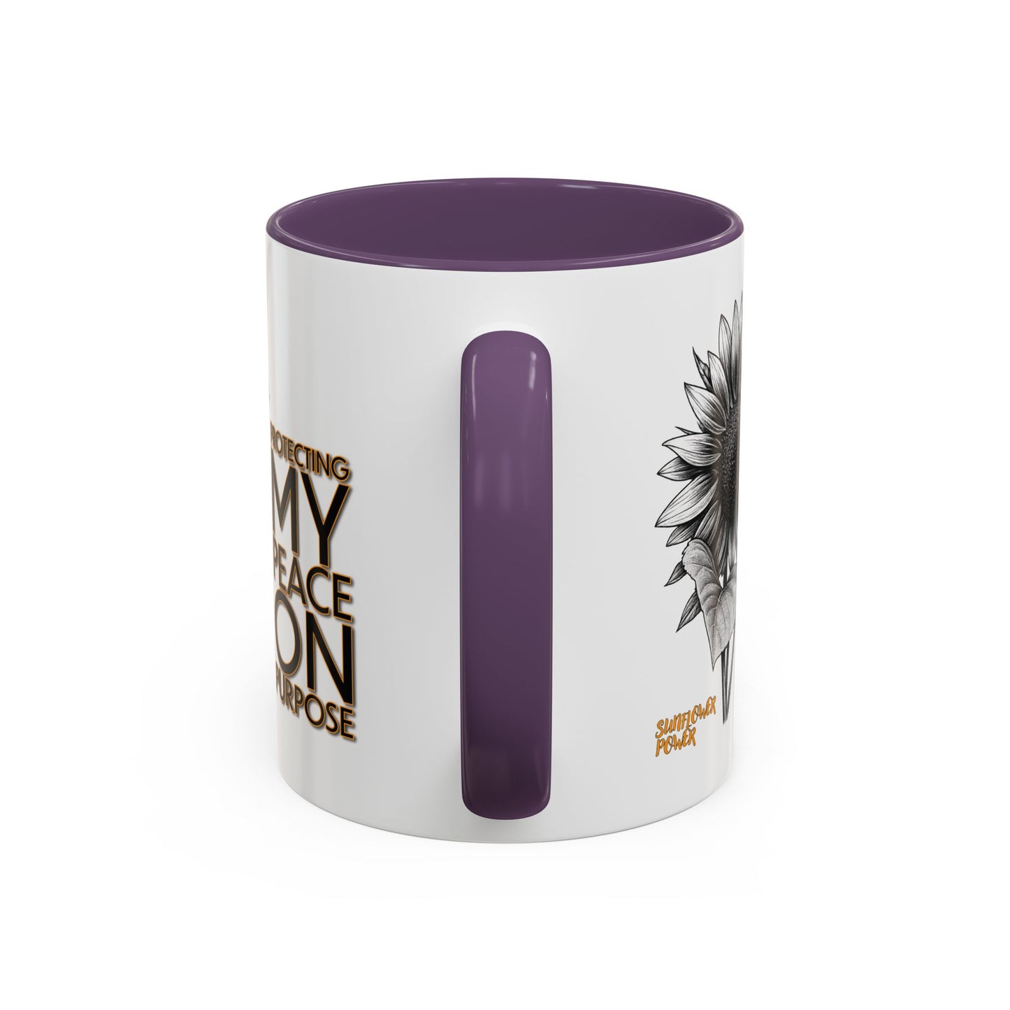 Sunflower Power Mug (11oz) - Protecting My Peace on Purpose