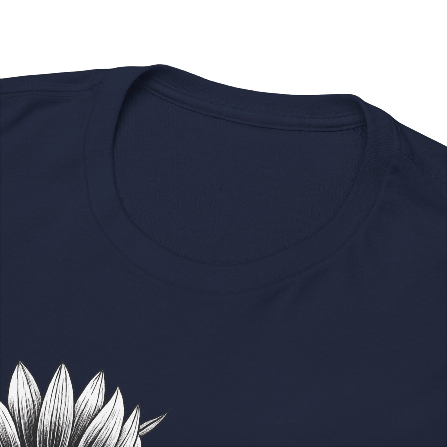 Sunflower Power Tee - Stay Rooted in Fertile Ground/Words In White